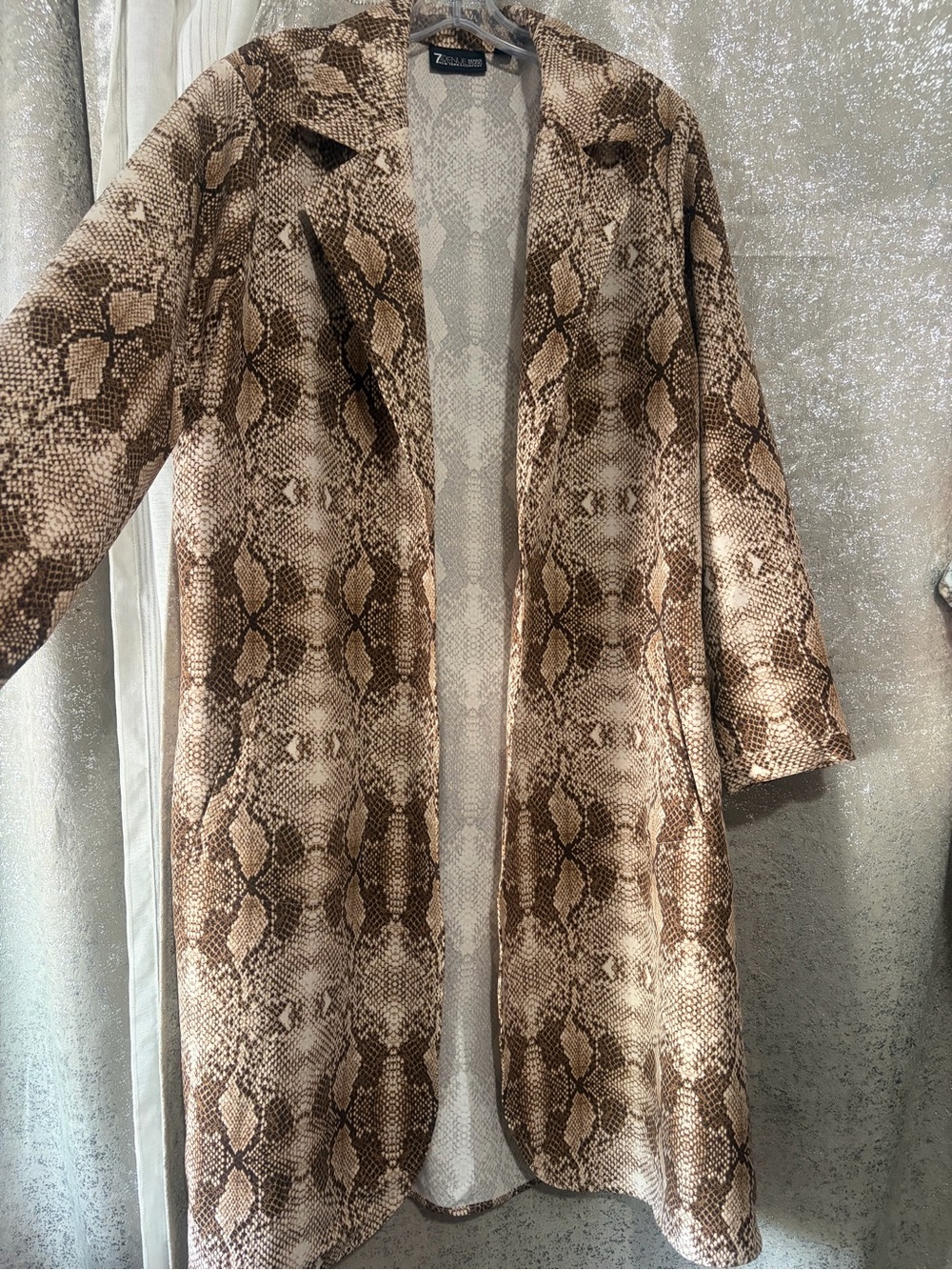 New York & Company 7th Avenue Snake Print Duster Coat Cardigan XL